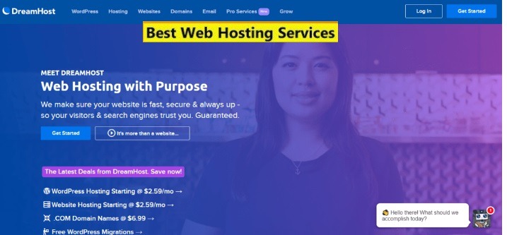 dreamhost landing page