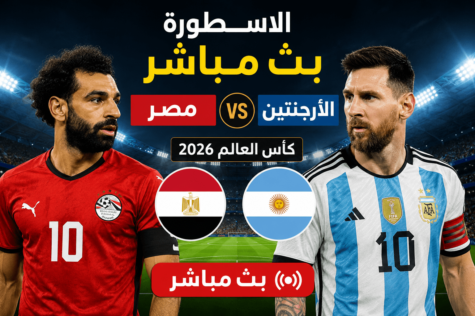 الاسطورة بث مباشر مصر والأرجنتين في كأس العالم 2026